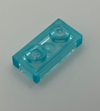 Plate 1x2, Part# 3023 Part LEGO® Trans-Light Blue  