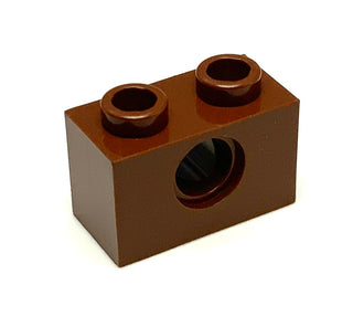 Technic, Brick 1x2 with Hole, Part# 3700 Part LEGO® Reddish Brown