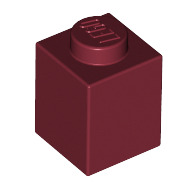 Brick 1x1, Part# 3005 Part LEGO® Dark Red 1 Part