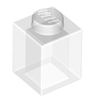 Brick 1x1, Part# 3005 Part LEGO® Trans-Clear