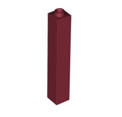Brick 1x1x5 (Hollow Stud), Part# 2453a Part LEGO® Dark Red