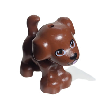 Dog Dark Brown and Bright Pink Tongue Pattern (Dash) LEGO® Animals LEGO®