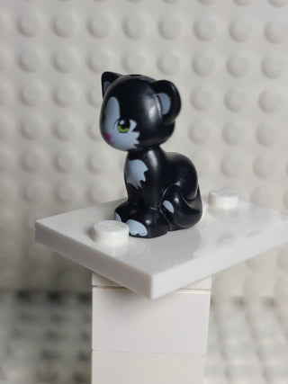 Cat, Sitting, Black w/ White Patches Pattern (Felix) LEGO® Animals LEGO®