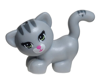 Cat, Light bluish gray w/ Dark Bluish Gray Stripes & White Muzzle (Maxie) LEGO® Animals LEGO®