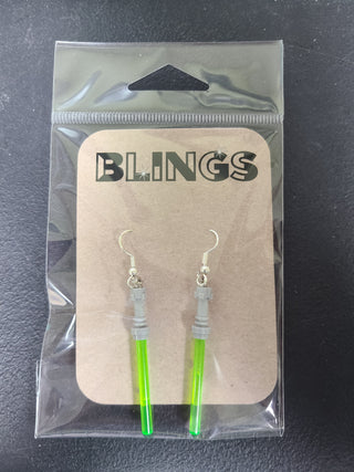 LEGO® Lightsaber Earrings Blings United Brick Co® Green