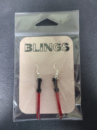 LEGO® Lightsaber Earrings Blings United Brick Co® Red and Black