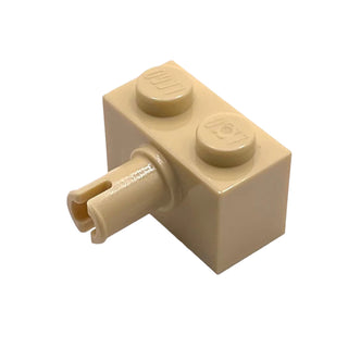 Brick, Modified 1x2 with Pin and Bottom Stud Holder, Part# 44865 Part LEGO® Tan