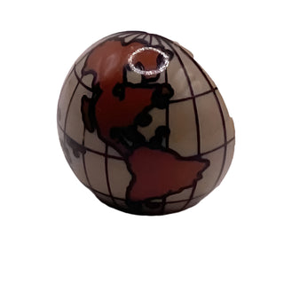 Cylinder Hemispheres 2x2 with Cutout with the Americas and South Pacific Reddish Brown Globe, Part# 61287pb001 Part LEGO® Dark Tan