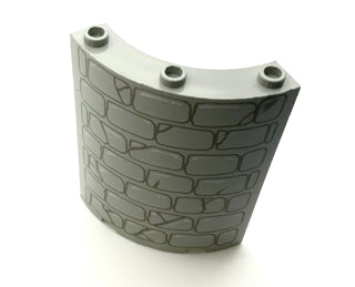 Cylinder Quarter 4x4x6 with Stone Wall Pattern, Part# 30562px1 Part LEGO® Light Gray  