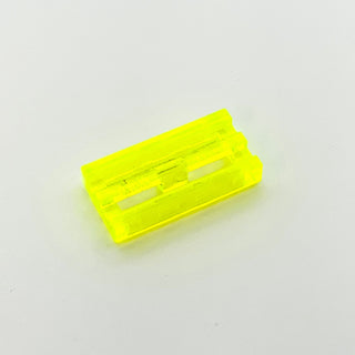 Tile Modified, 1x2 Grille with Bottom Groove/Lip, Part# 2412b Part LEGO® Trans-Neon Green  