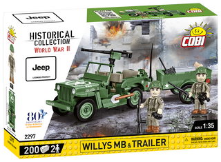 COBI JEEP Willys MB Vehicle and Trailer : Set #2297 Cobi Kit Cobi Toys