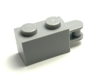Brick, Modified 1x2 with Bar Handle on End (Bar Insert from Edge), Part# 26597 Part LEGO® Light Bluish Gray