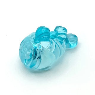 Minifigure Hair, Ponytail with Tied Sections (Rey), Part# 21777 Part LEGO® Prototype Trans-Light Blue