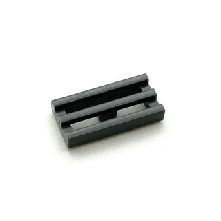 Tile Modified, 1x2 Grille with Bottom Groove/Lip, Part# 2412b Part LEGO® Dark Bluish Gray  