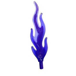 Wave Rounded Straight Large with Bar End (Flame) with Marbled Dark Purple Pattern, Part# 85959pb03 Part LEGO® Trans-Purple