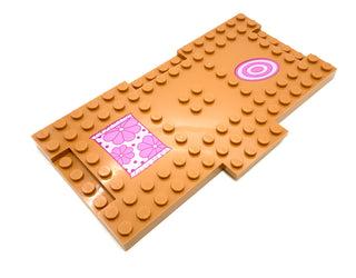 Brick, Modified 8x16 with 1x4 Indentations and 1x4 Plate with Floor Mats Pattern, Part# 18922pb01 Part LEGO® Medium Nougat