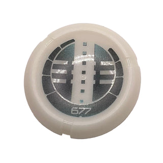 Throwing Disk with Bionicle Kanoka 677 Onu-Metru Pattern, Part# 32171pb114 Part LEGO® Glow In Dark Opaque