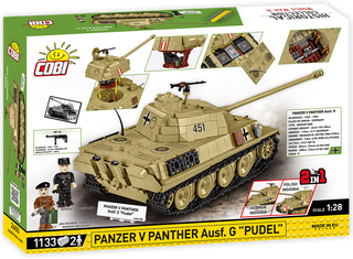 COBI PanzerKampfWagen V PANTHER Ausf. G "PUDEL" Tank : Set #2655 Cobi Kit Cobi Toys