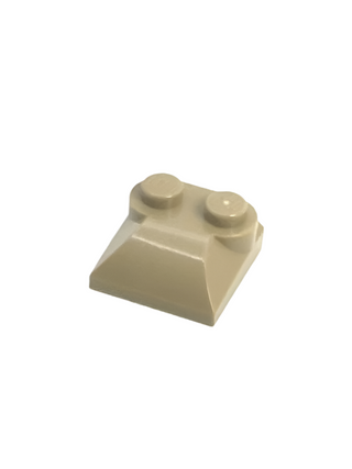 Slope, Curved 2 x 2 x 2/3 with 2 Studs and Curved Sides, Part# 47457 Part LEGO® Dark Tan
