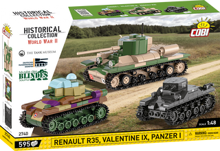 COBI Renault R35, Valentine IX, Panzer I Tanks 1:48: Set #2740 Cobi Kit Cobi Toys