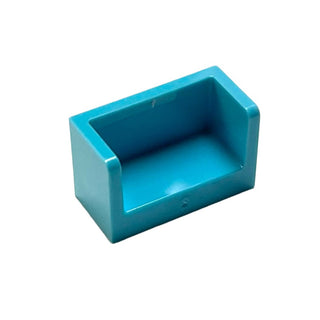 Panel 1x2x1 with Rounded Corners and 2 Sides, Part# 23969 Part LEGO® Medium Azure