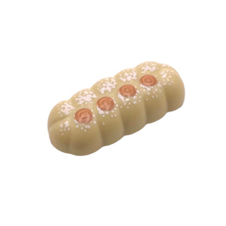 Bread Loaf Knotted with White Speckles and Nougat and Medium Nougat Spirals Pattern, Part# 37705pb01 Part LEGO® Tan Very Good