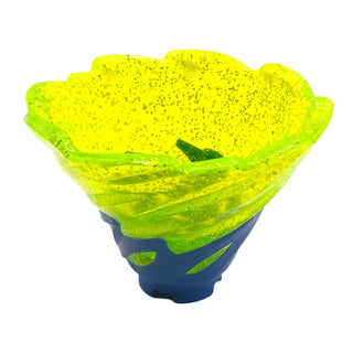 Tornado of Spinjitzu Narrow with Molded Glitter Trans-Neon Green Top pattern, Part# 50663pb07 Part LEGO® Blue