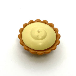Pie with Bright Light Yellow Cream Filling Pattern, Part# 93568pb002 Part LEGO® Medium Nougat