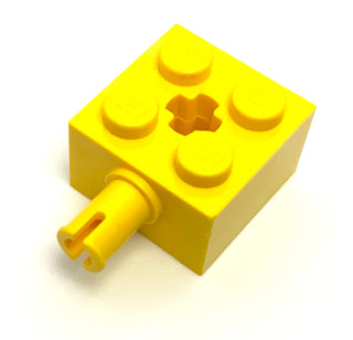 Brick, Modified 2x2 with Pin and Axle Hole, Part# 6232 Part LEGO® Yellow