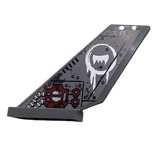 Tail Shuttle with Worn Bolted Metal Plates and White Fang Pattern Model Right Side (Sticker), Part# 6239pb061R Part LEGO®