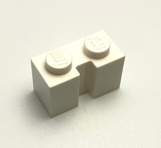 Brick, Modified 1x2 with Channel, Part# 4216 Part LEGO® White