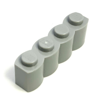 Brick, Modified 1x4 with Log Profile, Part# 30137 Part LEGO® Light Bluish Gray