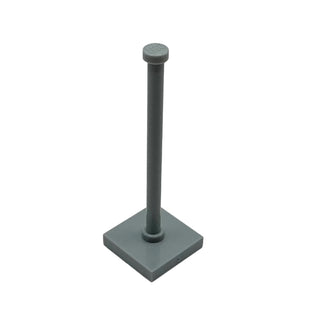 Support 2 x 2 x 5 Bar on Tile Base with Solid Stud and Stop Ring, Part# 30256 Part LEGO® Light Bluish Gray