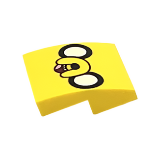 Slope, Curved 2 x 2 x 2/3 with Jake the Dog Face Pattern, Part# 15068pb091 Part LEGO® Very Good