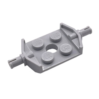 Plate, Modified 2x2 with Wheels Holder Wide and Hole, Part# 6157 Part LEGO® Light Bluish Gray
