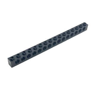 Technic, Brick 1x16 with Holes, Part# 3703 Part LEGO® Black 1 Part