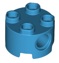Brick Round 2x2 with Pin Holes, Part# 92947 Part LEGO® Dark Azure