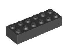 Brick 2x6, Part# 2456 Part LEGO® Black 1 Part