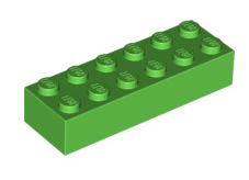 Brick 2x6, Part# 2456 Part LEGO® Bright Green  