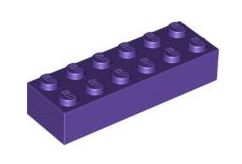 Brick 2x6, Part# 2456 Part LEGO® Dark Purple  