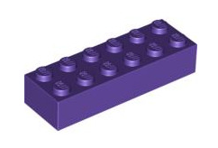 Brick 2x6, Part# 2456 Part LEGO® Dark Purple 1 Part