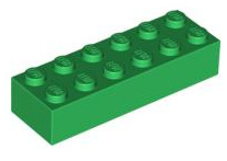 Brick 2x6, Part# 2456 Part LEGO® Green  
