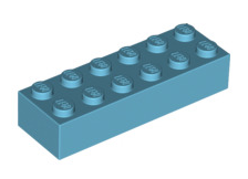 Brick 2x6, Part# 2456 Part LEGO® Medium Azure 1 Part
