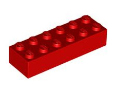 Brick 2x6, Part# 2456 Part LEGO® Red  