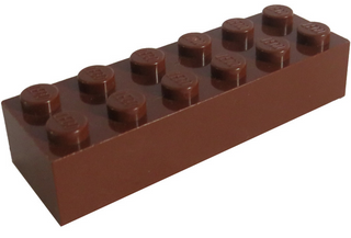 Brick 2x6, Part# 2456 Part LEGO® Reddish Brown 1 Part