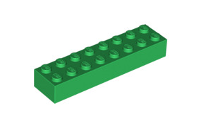 Brick 2x8, Part# 3007 Part LEGO® Green 1 Part