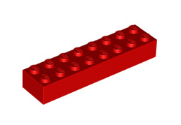Brick 2x8, Part# 3007 Part LEGO® Red  
