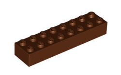 Brick 2x8, Part# 3007 Part LEGO® Reddish Brown 1 Part