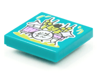 Tile 2 x 2 with Groove with BeatBit Album Cover - Four Arm Drummer Pattern Item No: 3068bpb1541 Part LEGO®