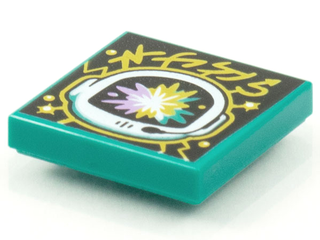 Tile 2 x 2 with Groove with BeatBit Album Cover - Space Helmet with Pastel Explosion Pattern, 3068bpb1544 Part LEGO®